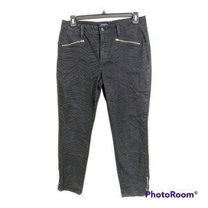 NYDJ Marilyn Straight Lift Tuck Womens Size 14 Jeans Black Stretch Ankle Zippers